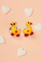 Heliophilia Silver Pendientes de Plata de Ley 925 Rojo, Plata y Amarillo